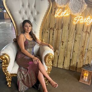 Elegant Backless Glitter Dress